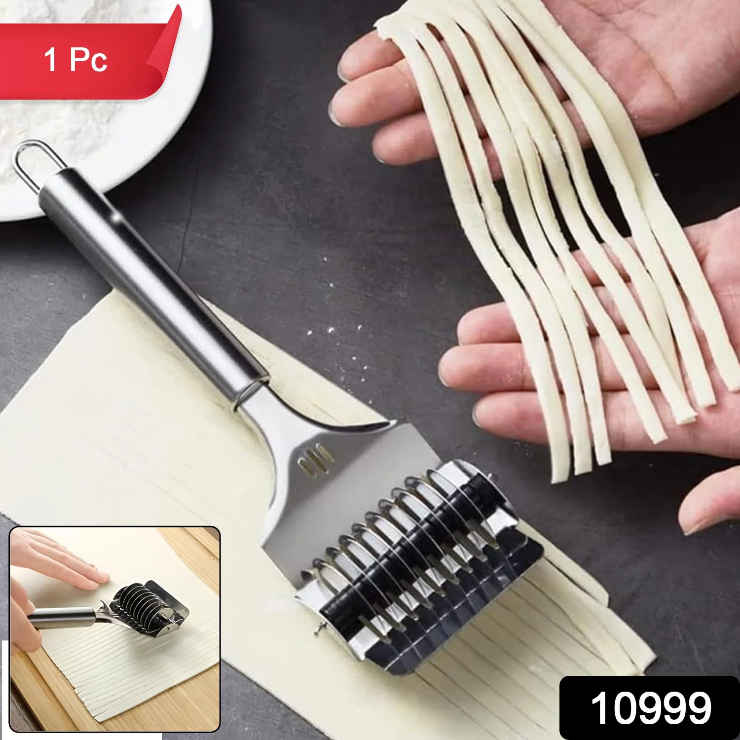 Manual Multi-Blade Dough Cutter – Perfect Pasta Strips Easily - Image 3