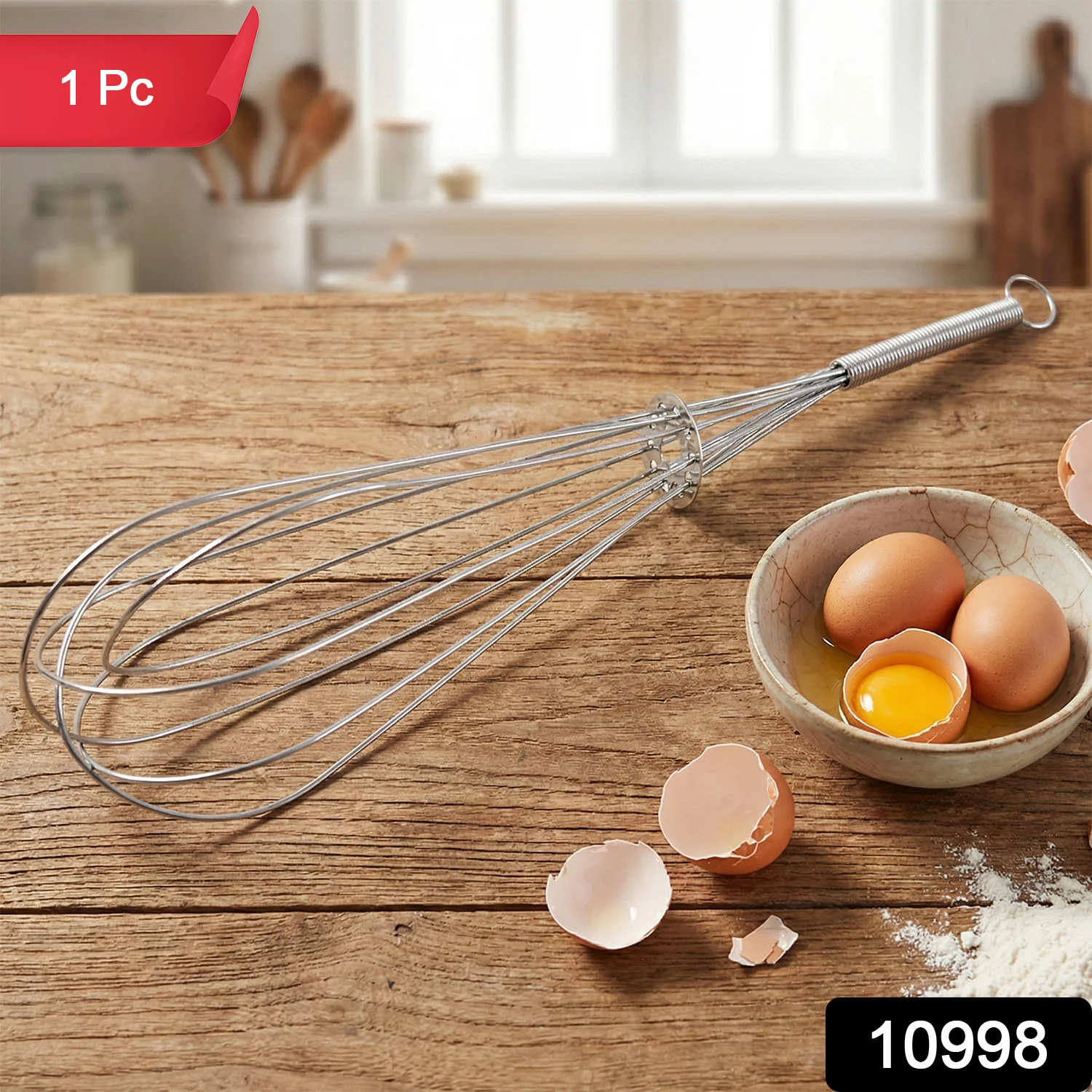Stainless Steel Egg Beater Whisk – Manual Balloon Whisk for Baking - Image 2