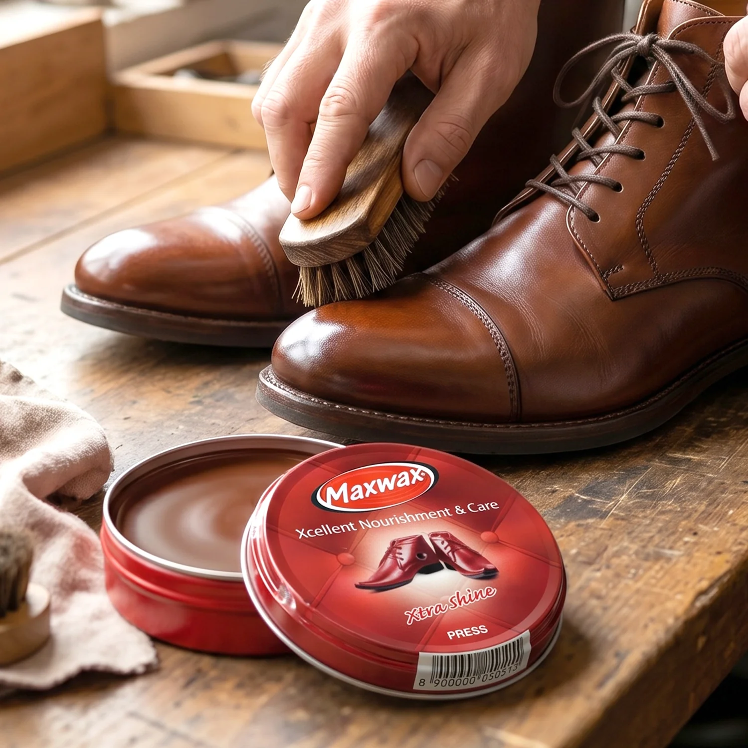 Shoe Care – Instant Shine & Protective Brown Cream for Leather Shoes - Image 3