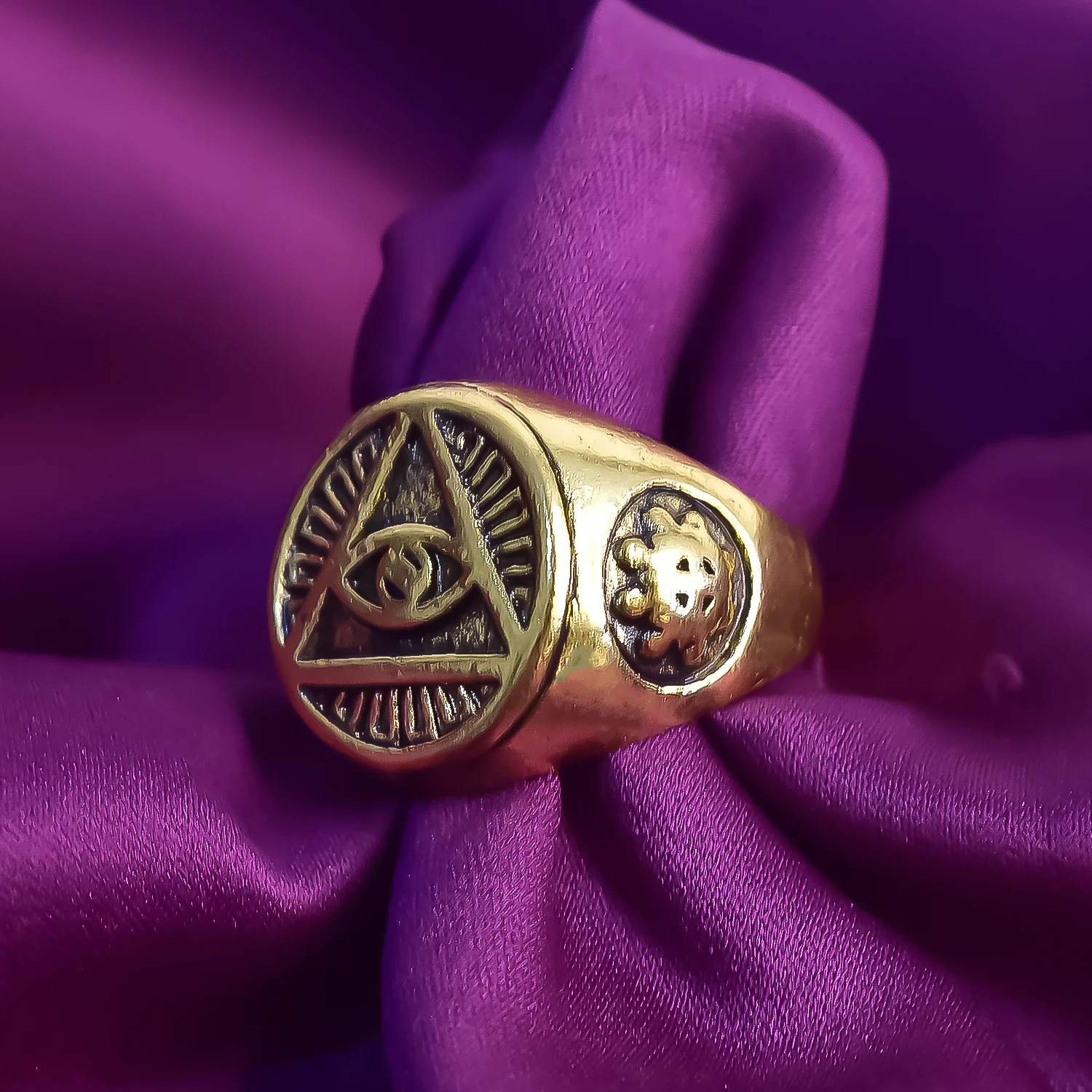 Masonic Eye Ring – Durable Stainless Steel Punk Style for Men - Image 2