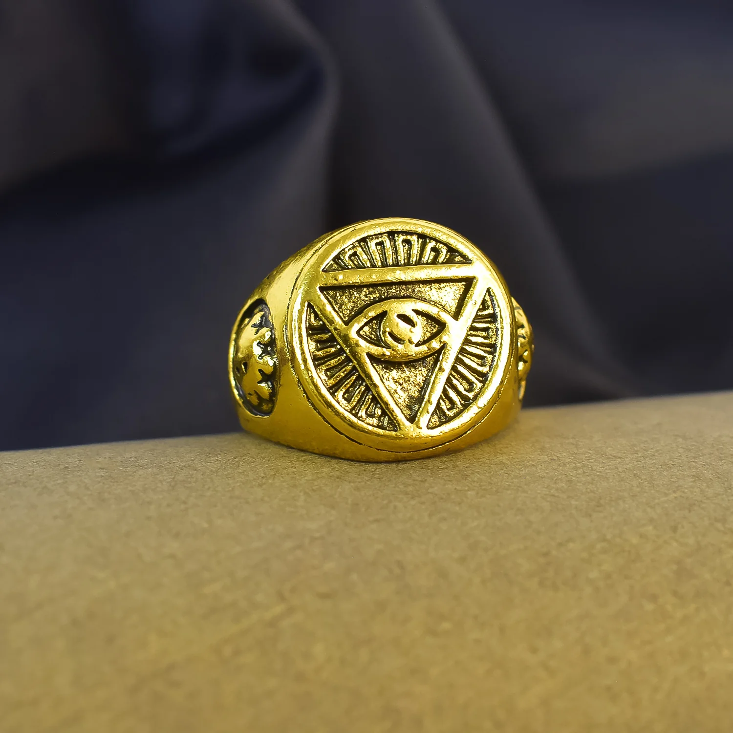 Masonic Eye Ring – Durable Stainless Steel Punk Style for Men - Image 4
