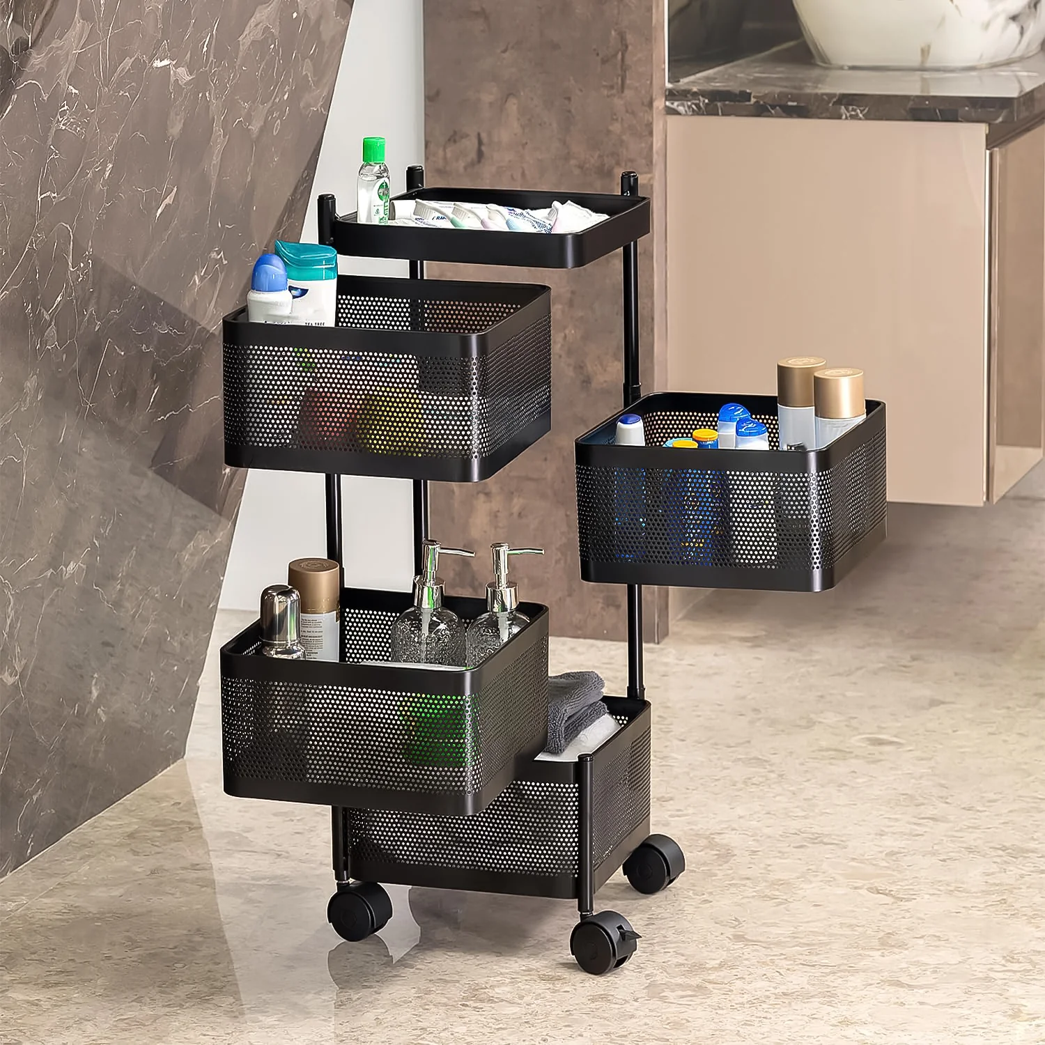 Metal Kitchen Trolley – 4 Layer Durable Storage Rack | Tidy Table - Image 3