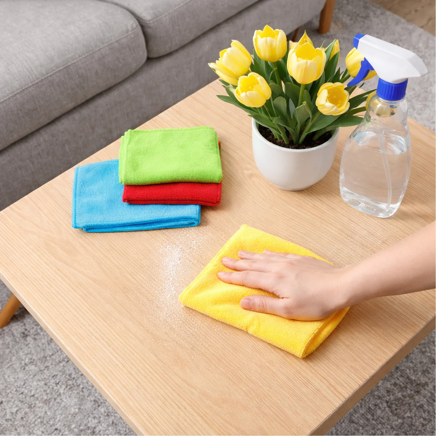 Microfiber Cleaning Cloth - 4 Pieces for Home & Car Use - Image 5