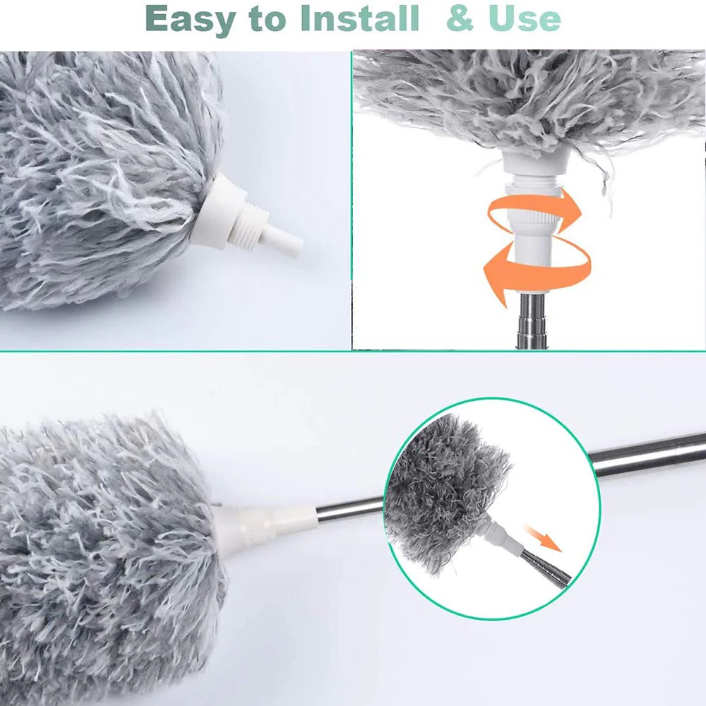 Microfiber Duster – 100-Inch Extendable Handle | Velvet Wipe - Image 12