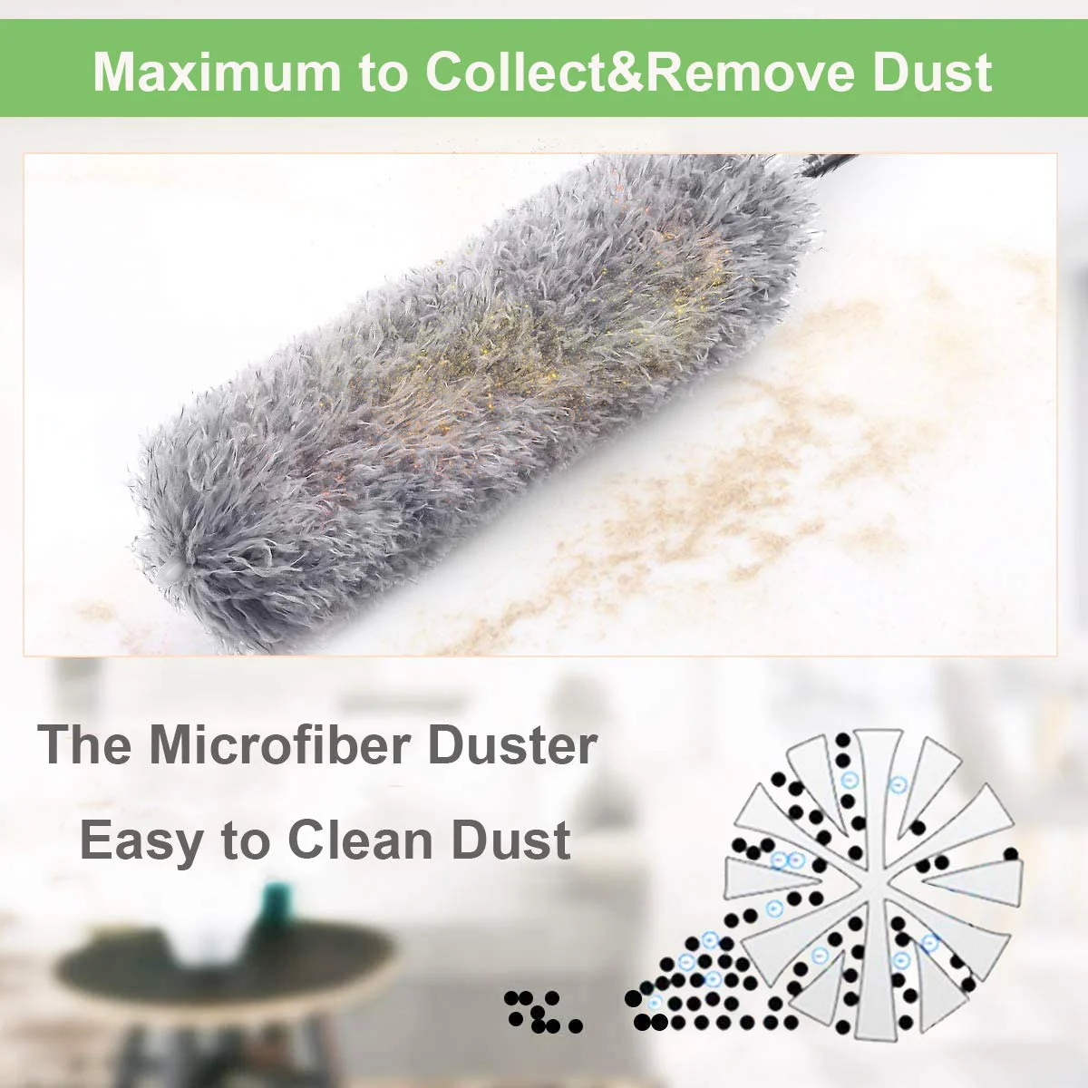 Microfiber Duster – 100-Inch Extendable Handle | Velvet Wipe - Image 13
