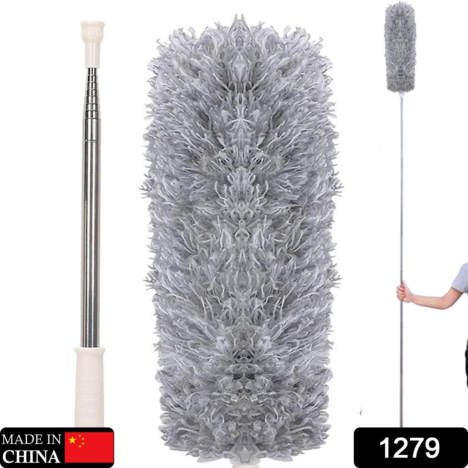 Microfiber Duster – 100-Inch Extendable Handle | Velvet Wipe - Image 2