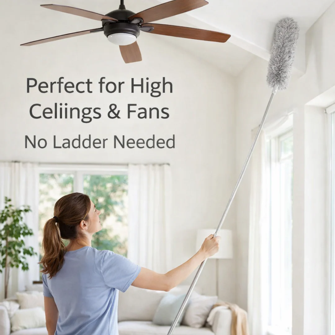 Microfiber Duster – 100-Inch Extendable Handle | Velvet Wipe - Image 7