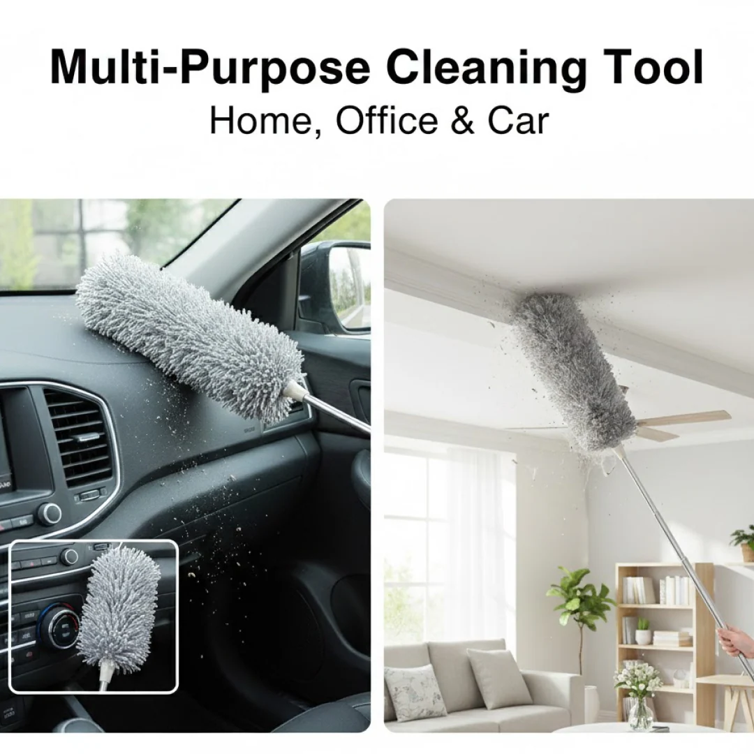 Microfiber Duster – 100-Inch Extendable Handle | Velvet Wipe - Image 8