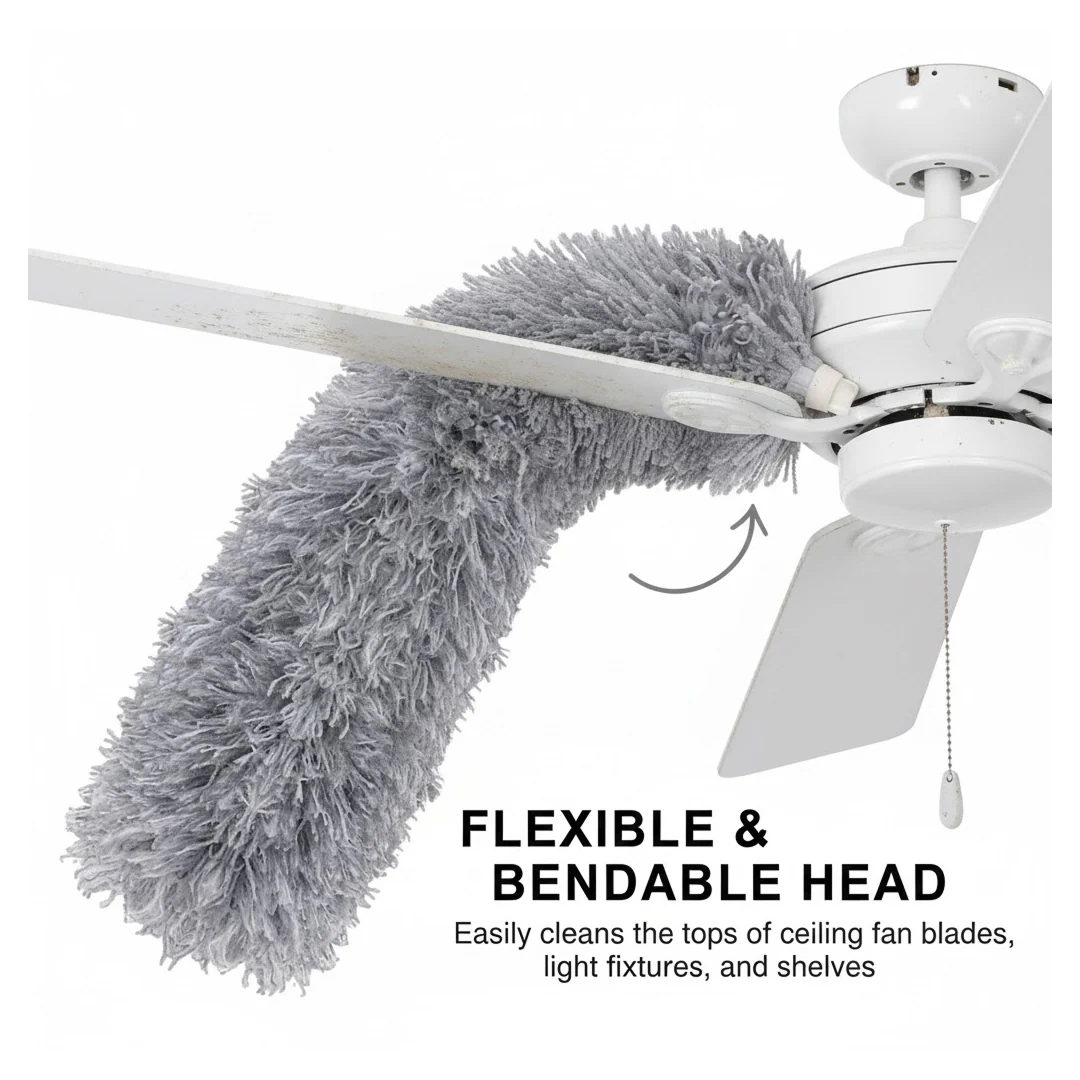 Microfiber Duster – 100-Inch Extendable Handle | Velvet Wipe - Image 9