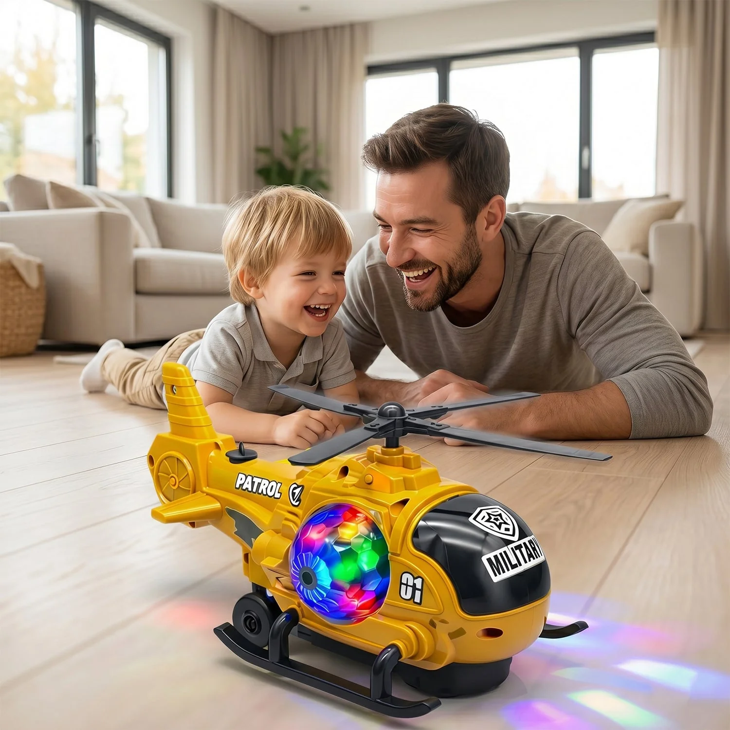 Military Spray Helicopter Toy – Lights, Music & Mist for Kids - Image 7