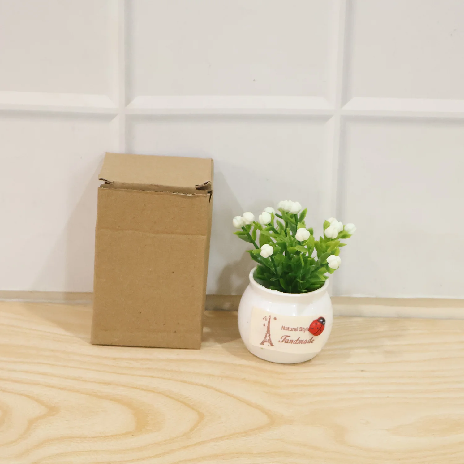 Mini Artificial Plant with Ceramic Pot White Flower Bonsai for Home Decor (1 Pc) - Image 9