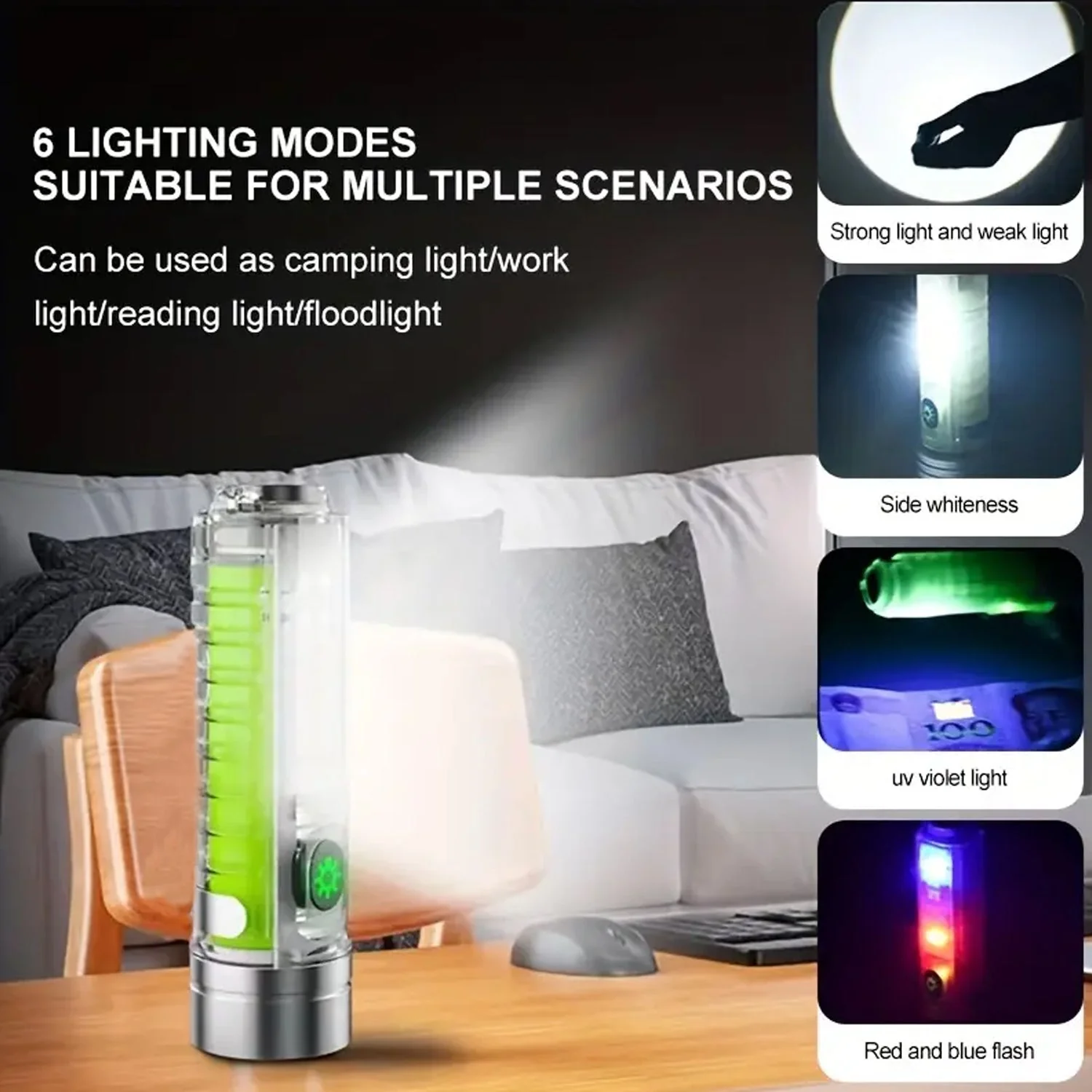 Rechargeable Flashlight – USB Mini LED Torch with Zoom | Poravar - Image 6