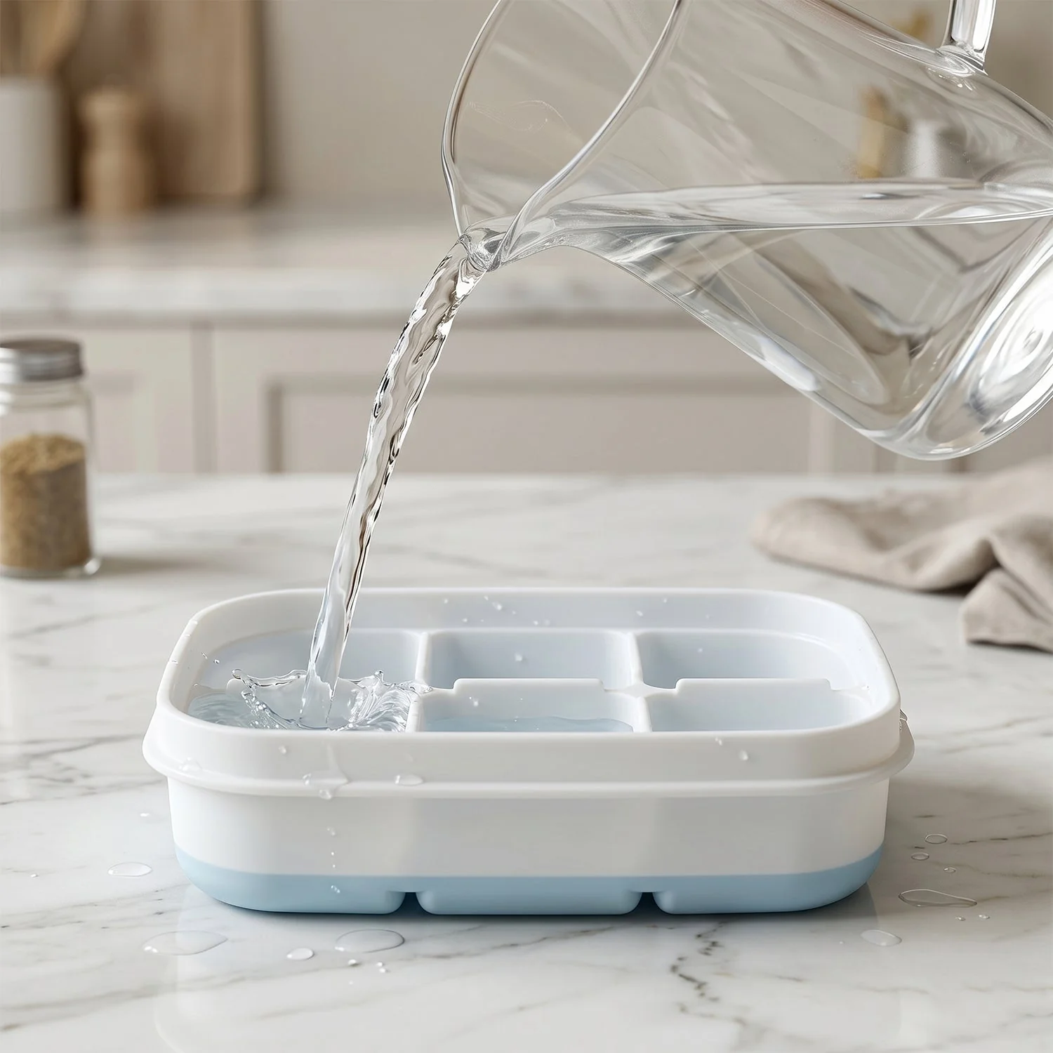Mini Plastic 6 Cavity Fridge Storage Tray Ice Cube Tray Freezer Mold (1 Pc) - Image 7