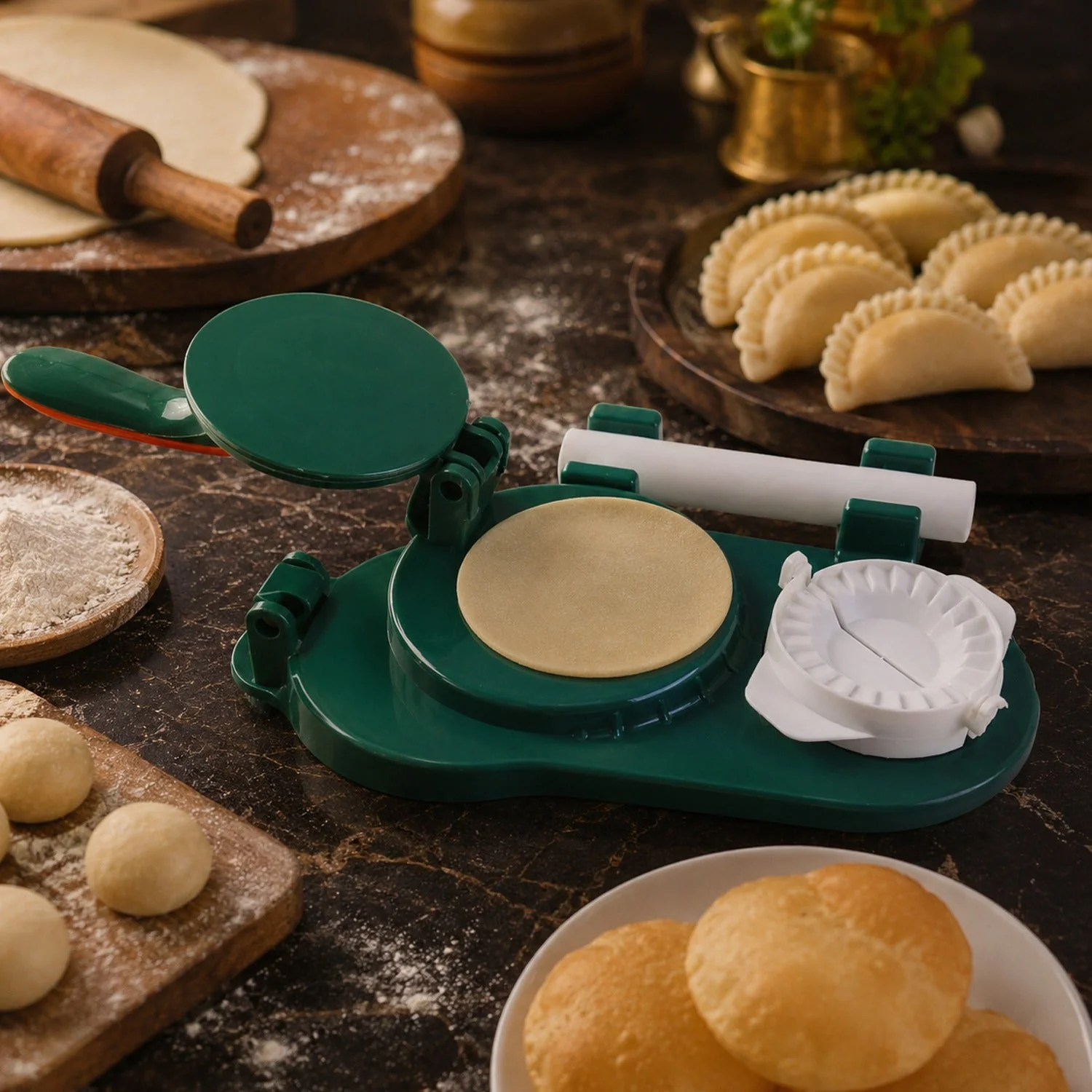 Mini Puri & Dumpling Press – Compact 22cm Dough Shaping Tool - Image 3