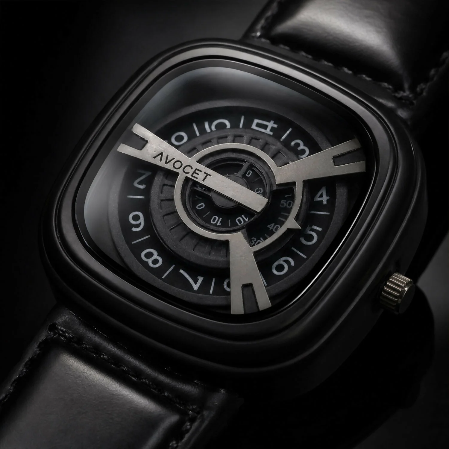 Minimal Black Square Dial Luxury Watch – Elegant & Modern Design - Image 3