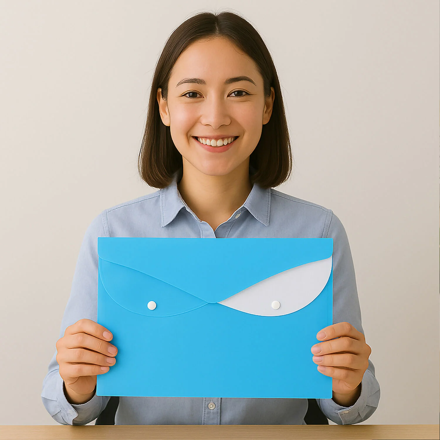 A4 Document Folder – Secure Button Closure for Office & School - Image 3