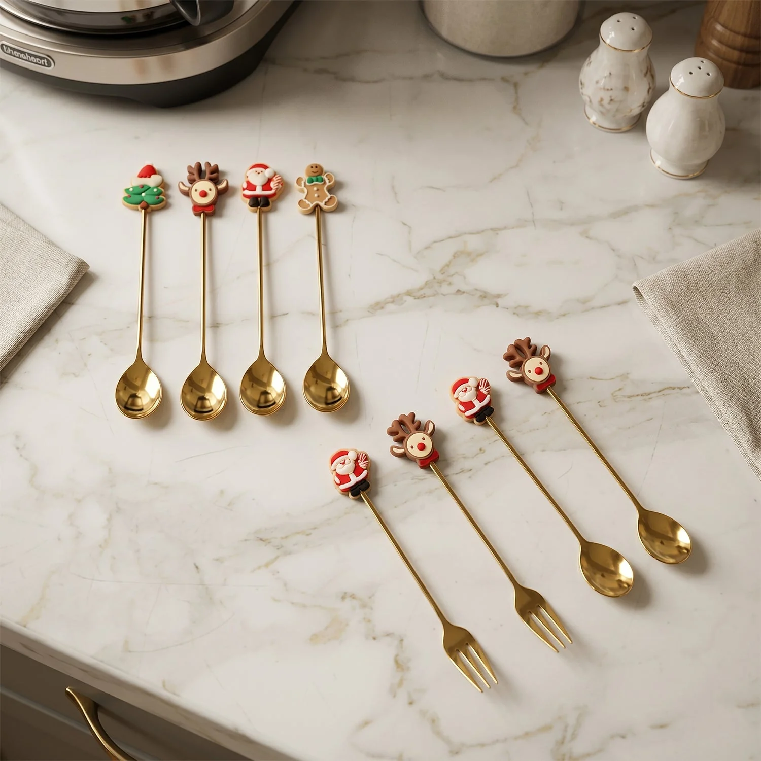 Mix Golden Cartoon Spoon Set – Stylish & Durable Tableware - Image 7