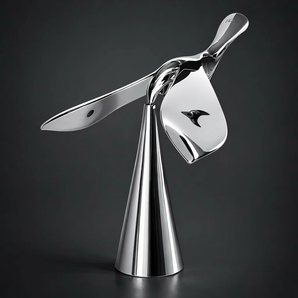 Modern Metal Bird Sculpture – Elegant Home & Office Decor - Image 2