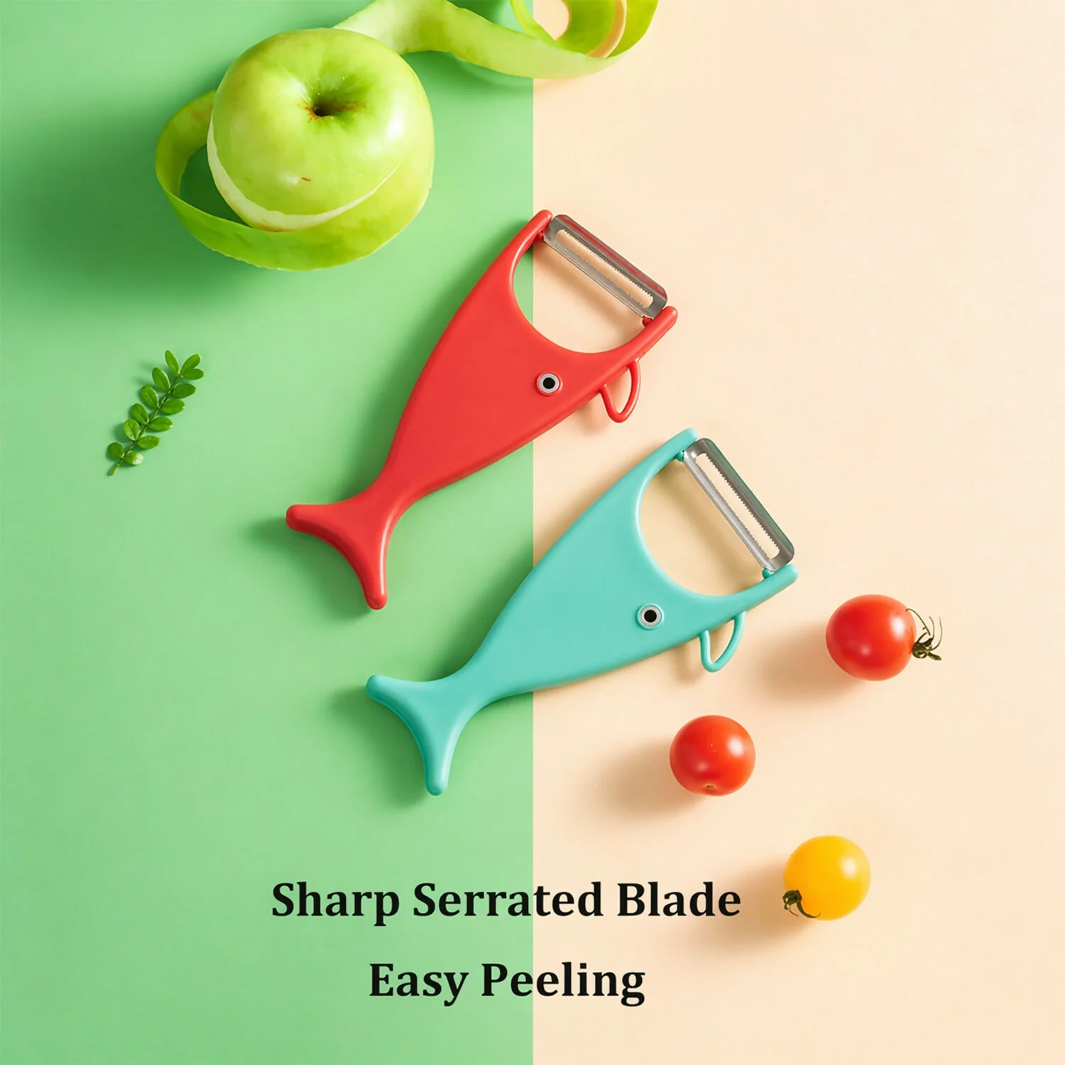 Fish Shape Vegetable Peeler – Vibrant & Ergonomic Kitchen Tool - Image 4