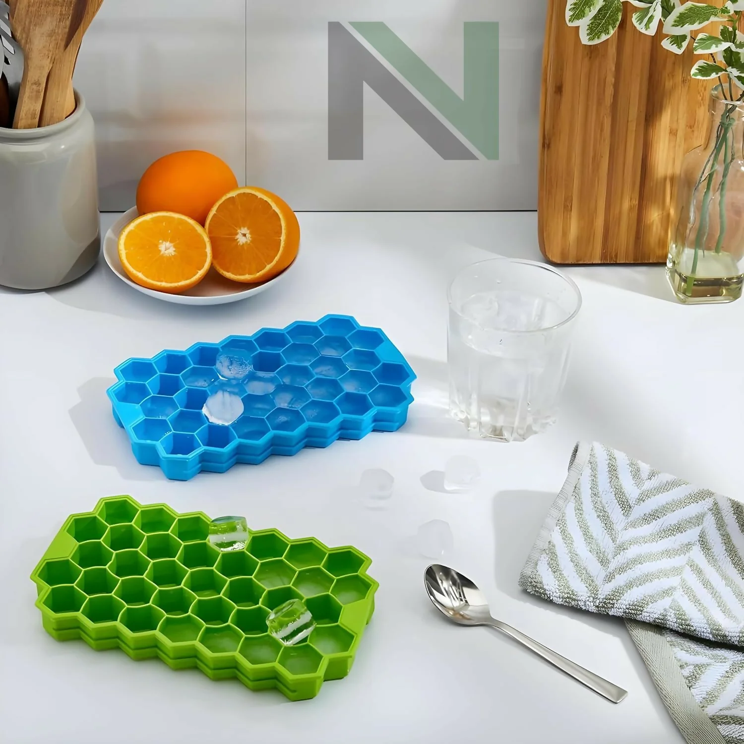 Honeycomb Ice Tray Pack of 3 – Flexible Multi-Color Cubes - Image 3