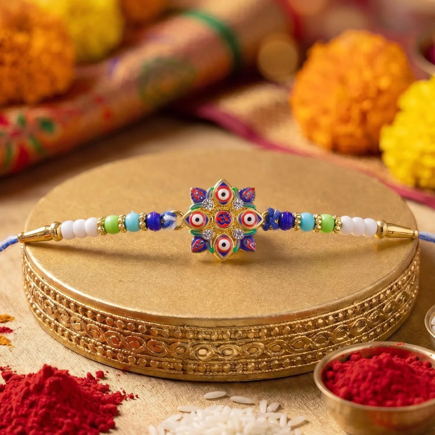 Evil Eye OM Star Rakhi – Symbols of Protection & Tradition - Image 3