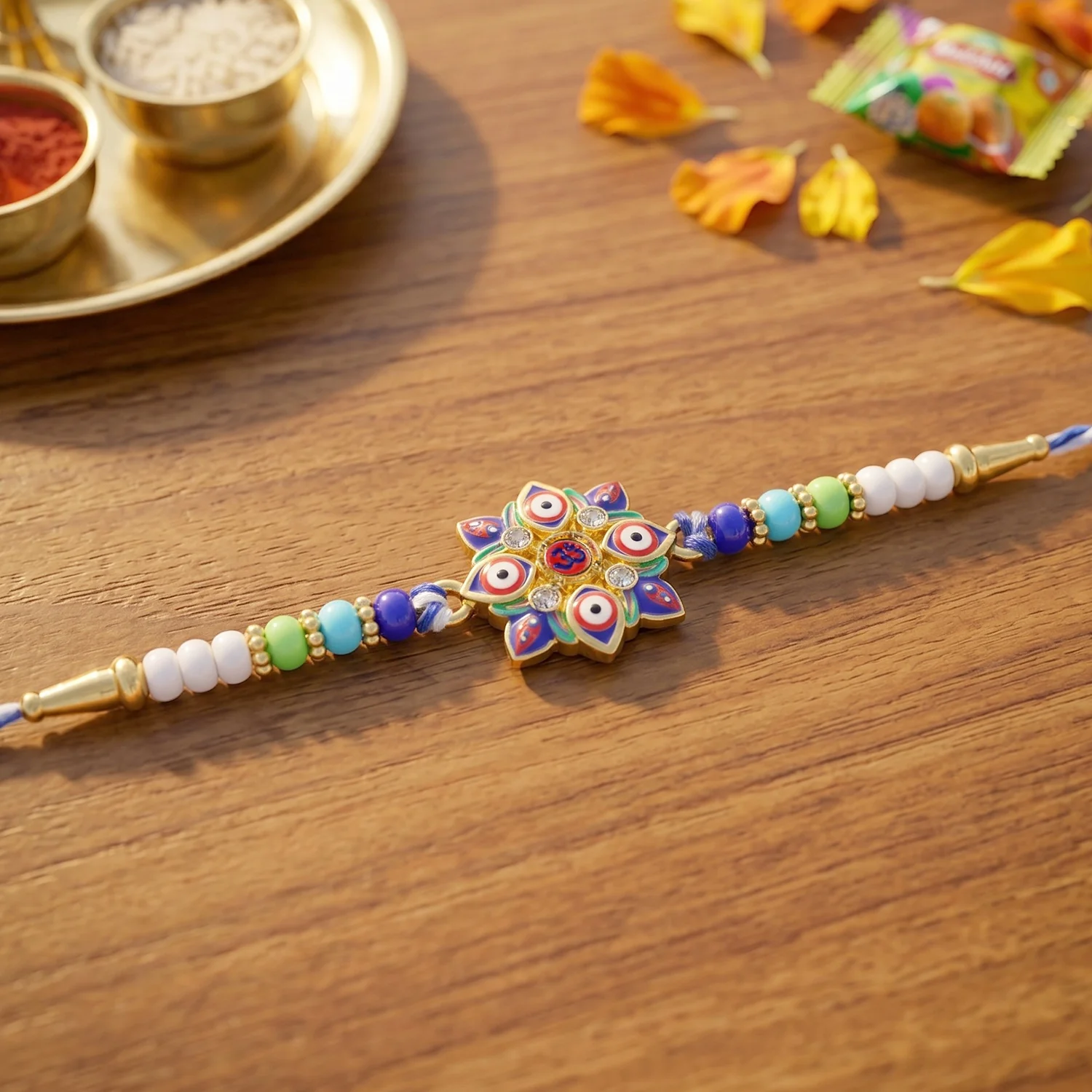 Evil Eye OM Star Rakhi – Symbols of Protection & Tradition - Image 4