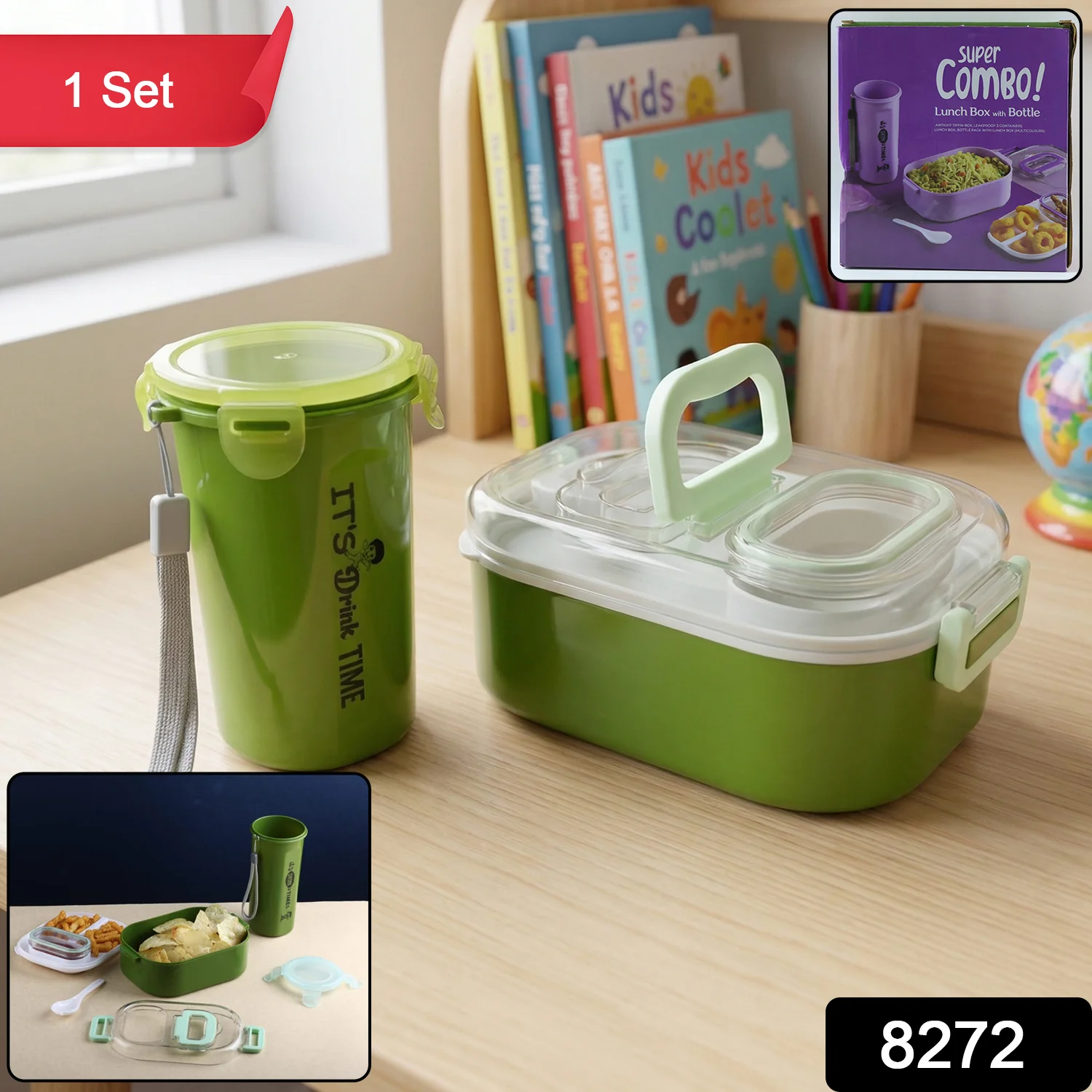 Leakproof Lunch Box Set – BPA-Free with Tumbler & Cutlery - Image 2