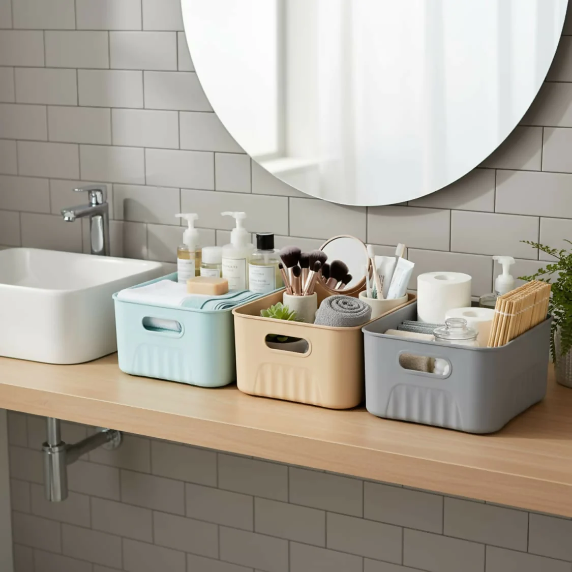 Multi-Purpose Storage Baskets Pack of 3 – Durable & Space-Saving Organizer - Image 2