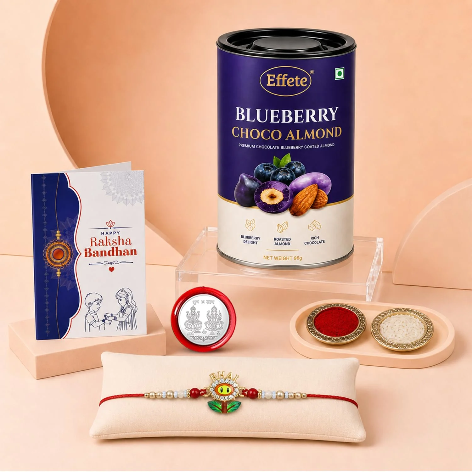 Bhai Flower Multicolor Rakhi – Raksha Bandhan Festive Gift Combo for Brother | Gift