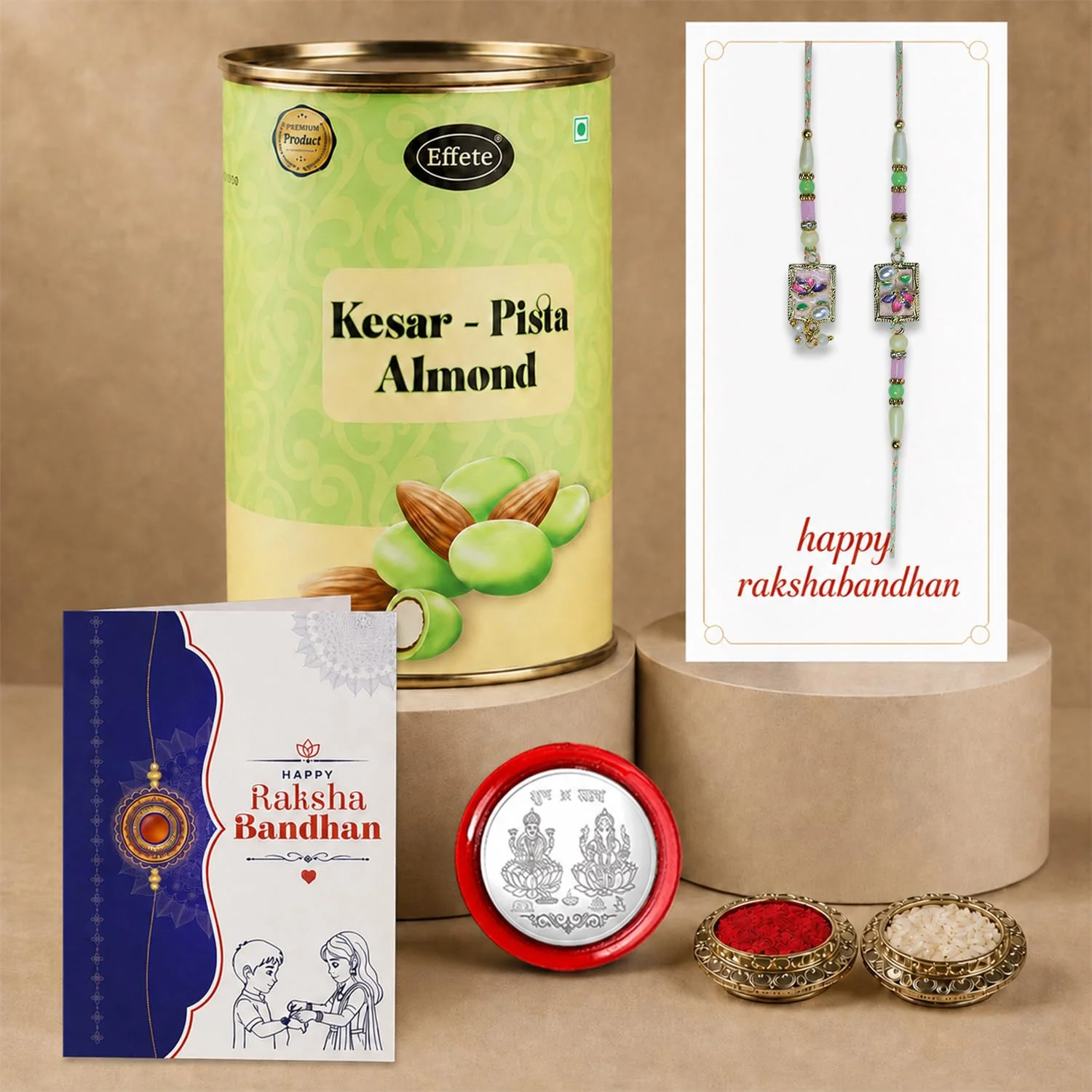 Floral Motif Multicolor Rakhi – Raksha Bandhan Festive Gift Combo for Brother | Gift