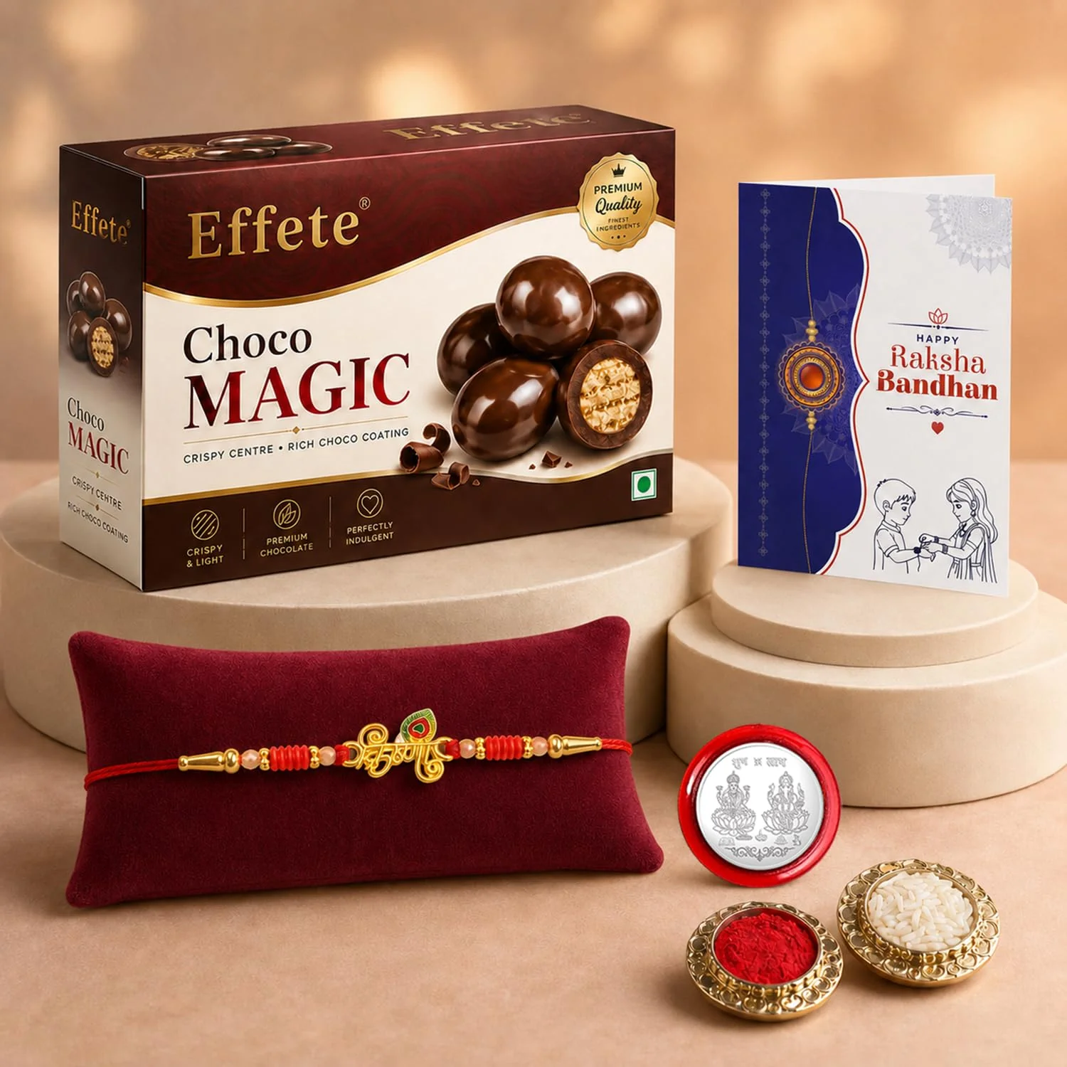 Krishna Multicolor Rakhi – Chocolate Gift Set for Brother Combo | Raksha Bandhan