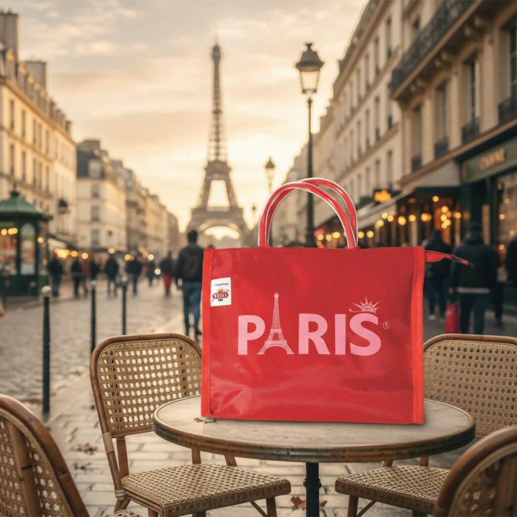 Paris Reusable Shopping Bag – Foldable Eco-Friendly Tote - Image 3
