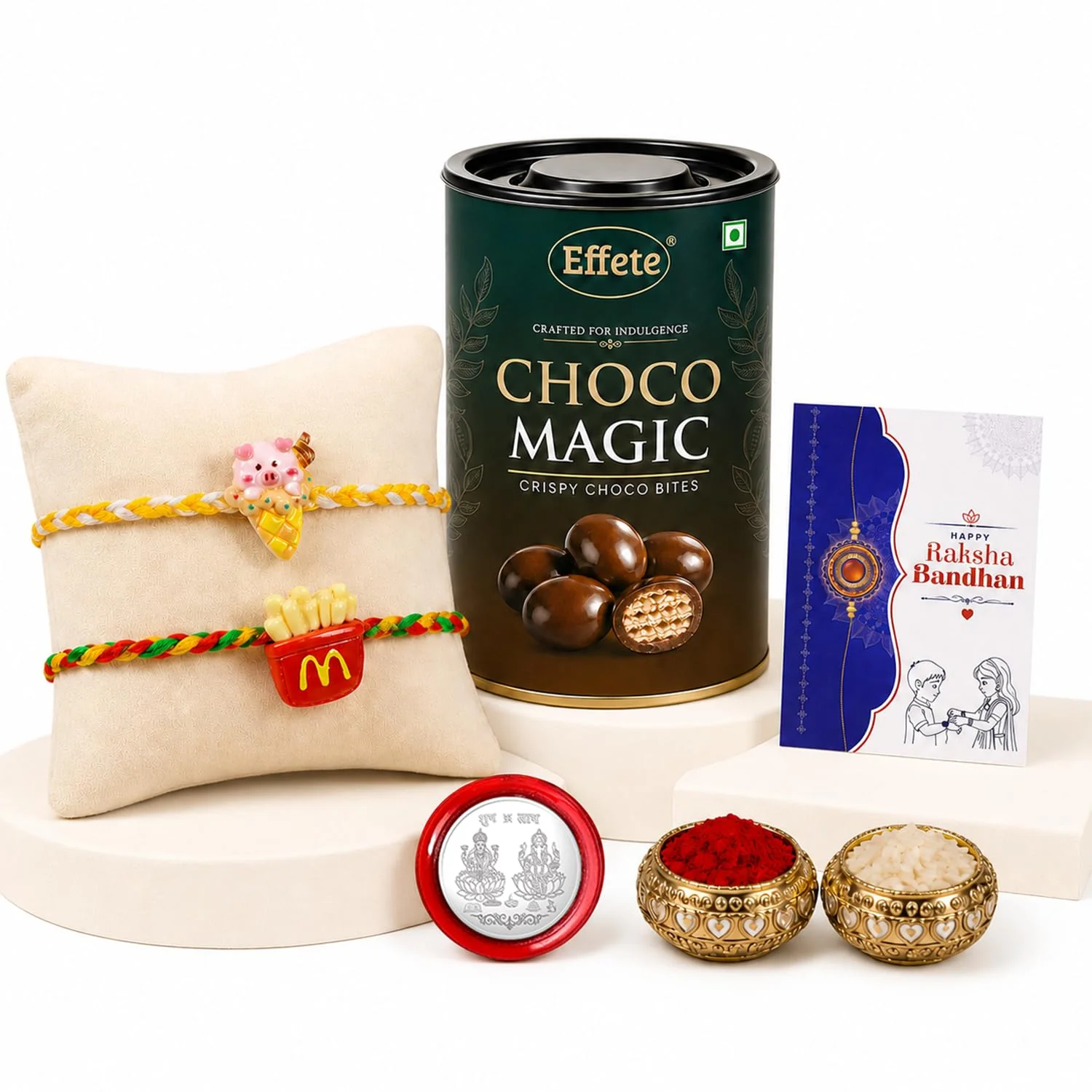 Pig, French Fries Multicolor Rakhi – Raksha Bandhan Gift Combo Set for Brother | Gift - Image 3