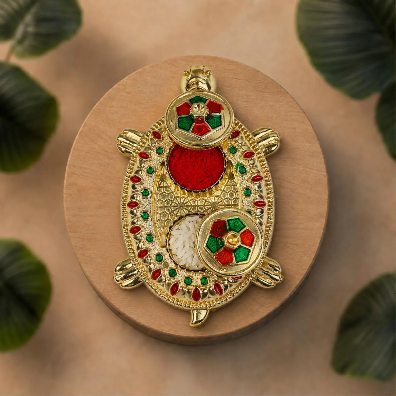 Multicolor Round Bracelet Rakhi with Turtle shape Pooja Thali – Raksha Bandhan Combo - Image 2