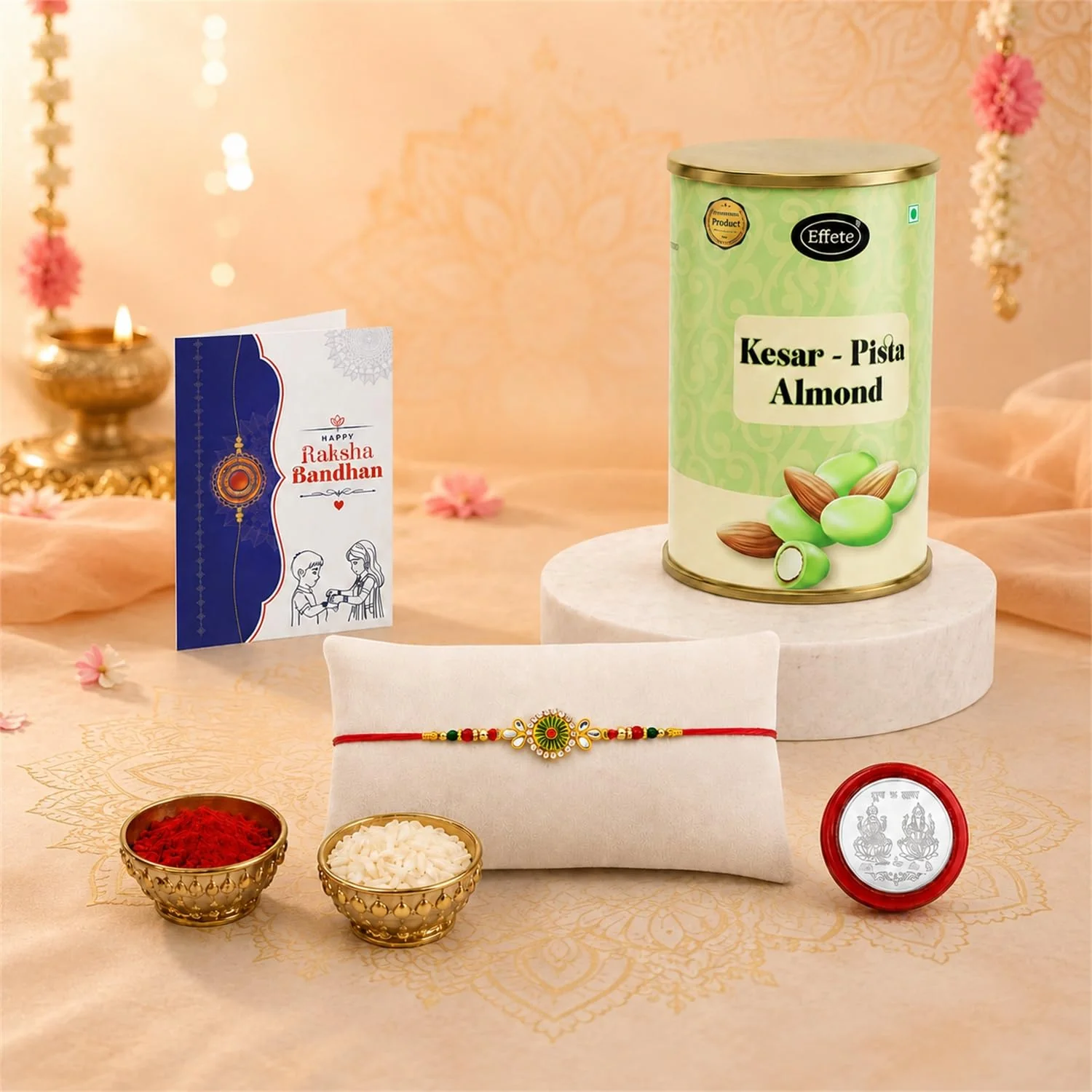 Round Multicolor Rakhi – Chocolate Gift Set for Brother Combo | Raksha Bandhan | Gift