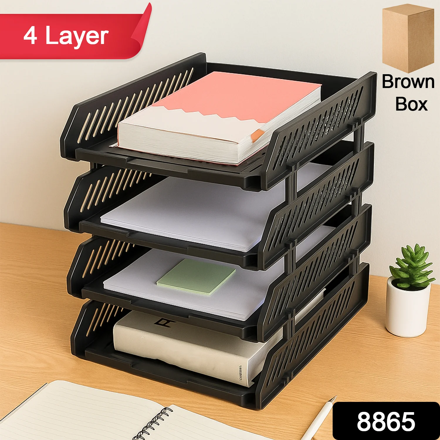 Office File Rack – 4-Layer Desktop Storage with Drawers | FiloDesk - Image 2