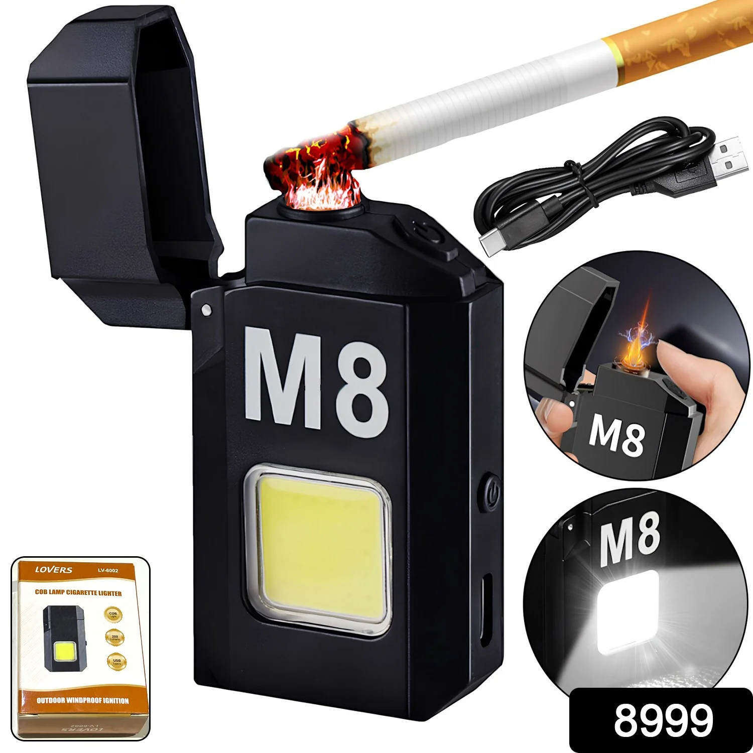 Portable Mini Torch Lighter – USB Rechargeable with Bright LED - Image 2
