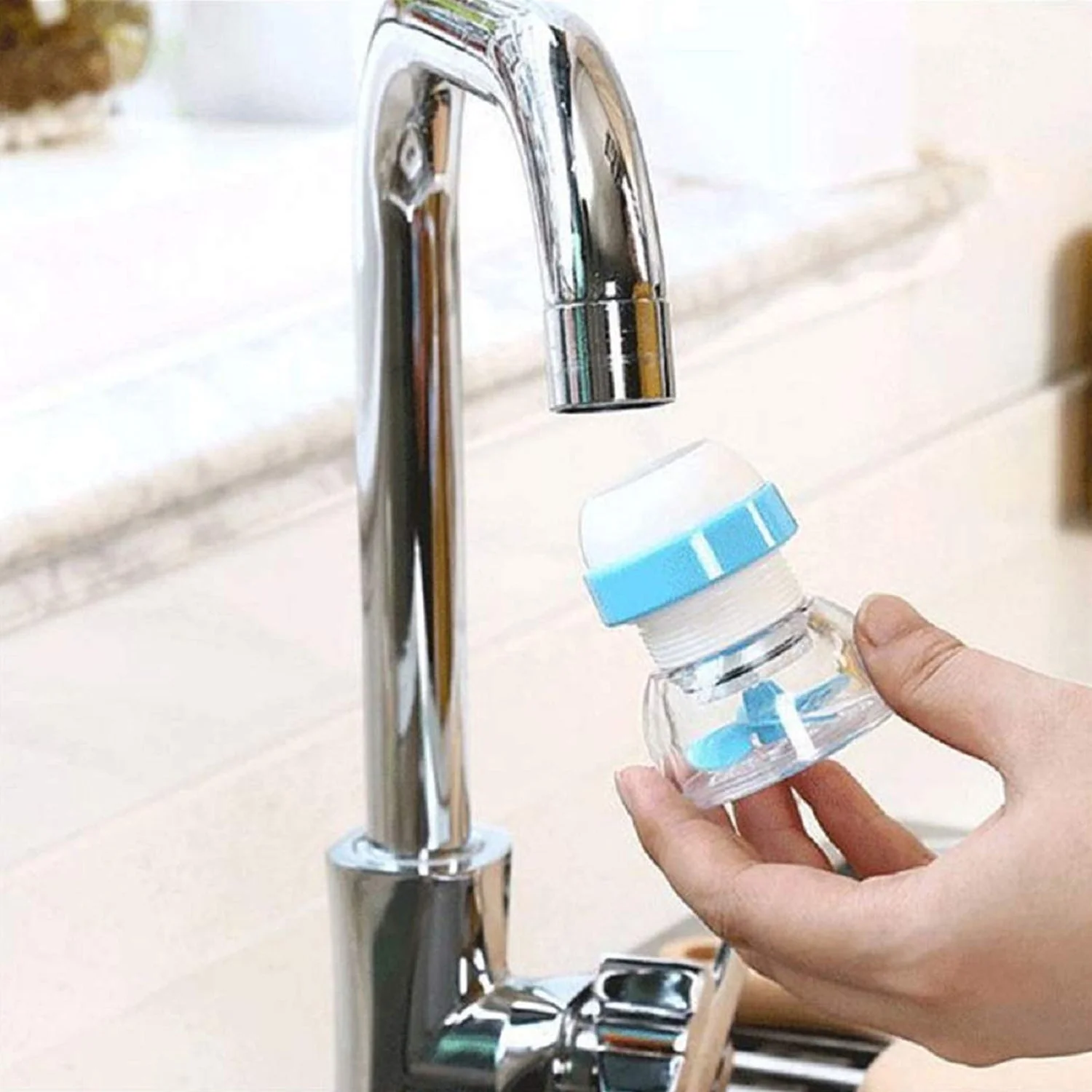 Adjustable Kitchen Sink Tap Water Filter – Splash Guard & Rotating Sprayer - Image 4