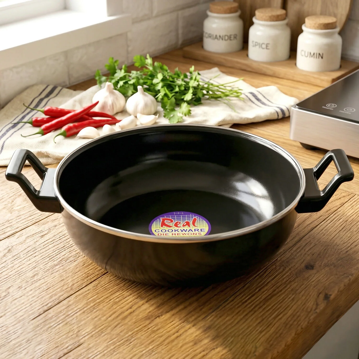 Hard-Coated Karahi Pan – Scratch-Resistant for Daily Cooking Durability - Image 3