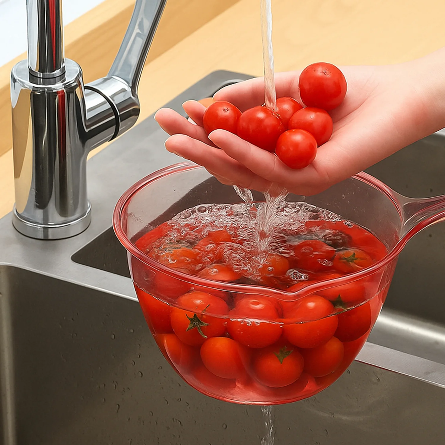 Kitchen Washing Straining Bowl – Ergonomic Handle, 1100 ML - Image 6