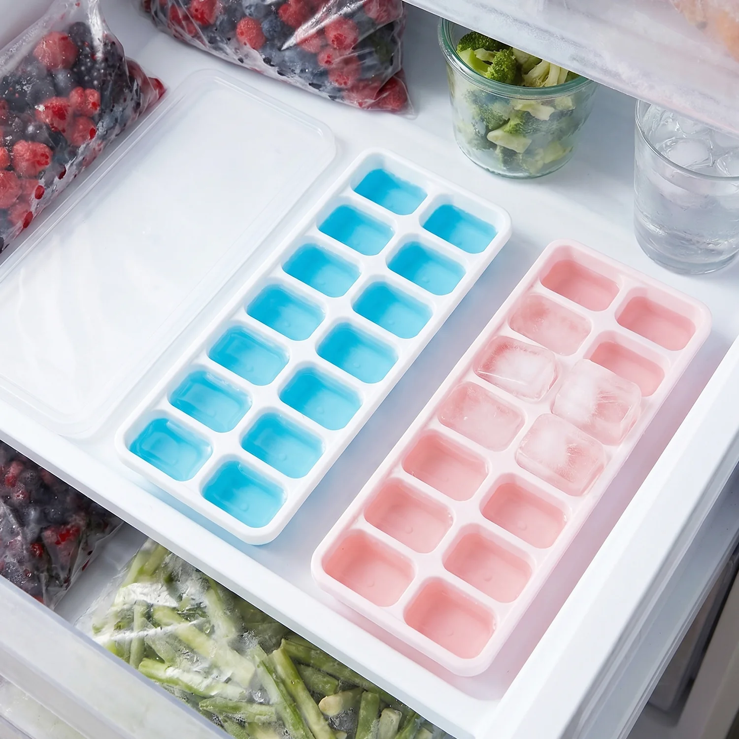 Plastic Ice Cube Tray with Lid – Hygienic & Easy Release, Pack of 2 - Image 5