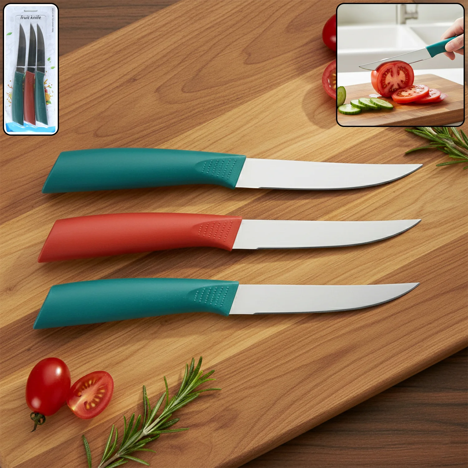 Stainless Steel Fruit Knife Set – Sharp & Ergonomic 3-Piece - Image 2