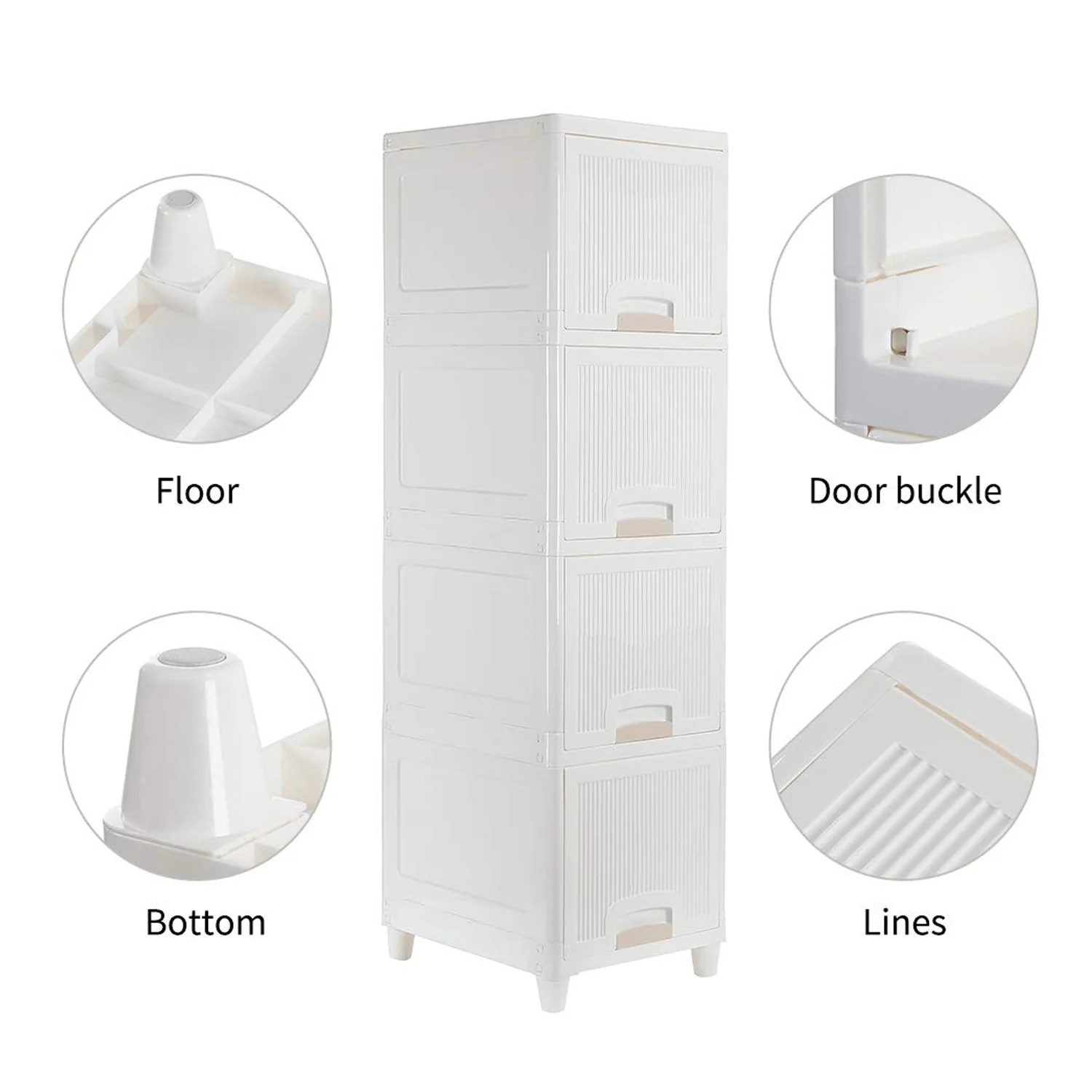 Foldable Storage Cabinet – 4-Layer Plastic Drawers | Velvet Organizers - Image 5
