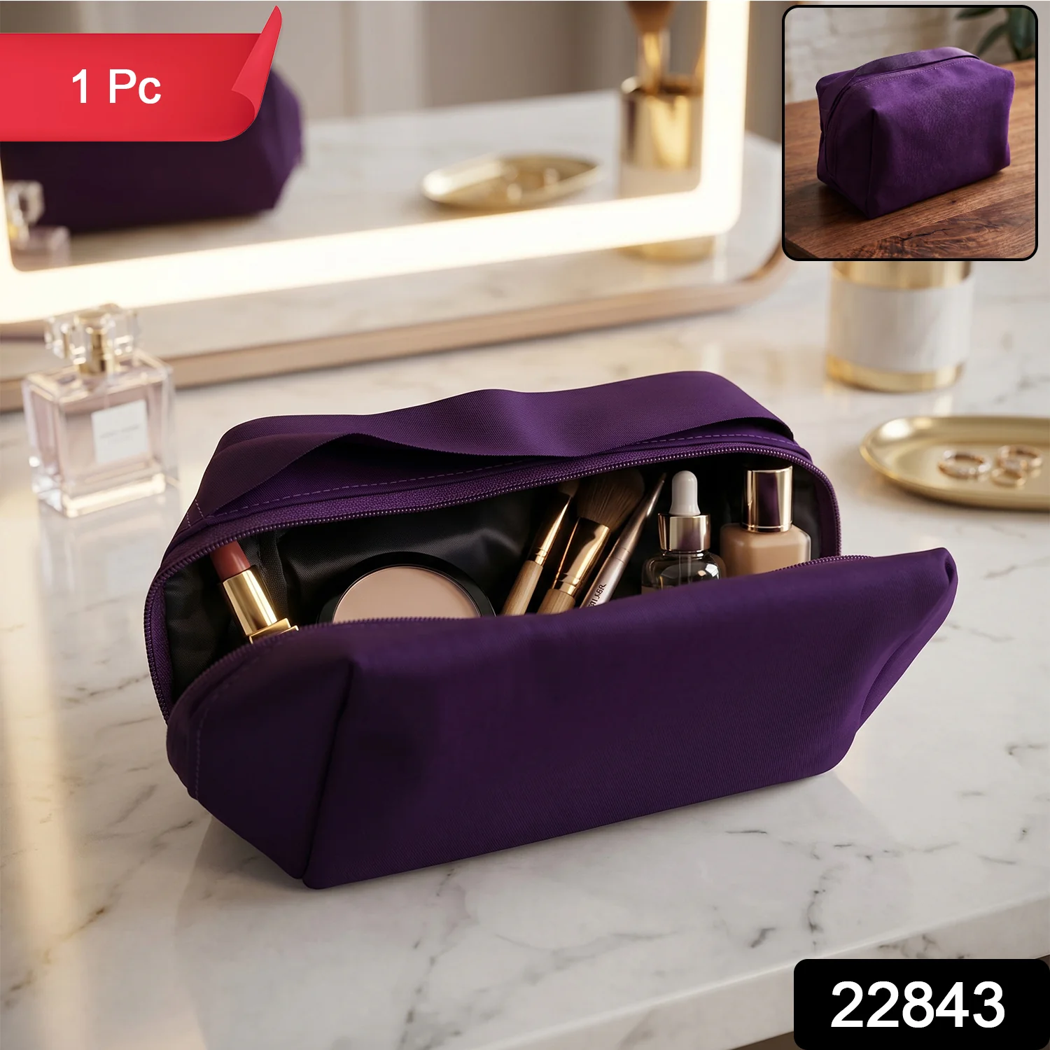 Travel Makeup Organizer Bag – Waterproof & Compact for On-the-Go - Image 2