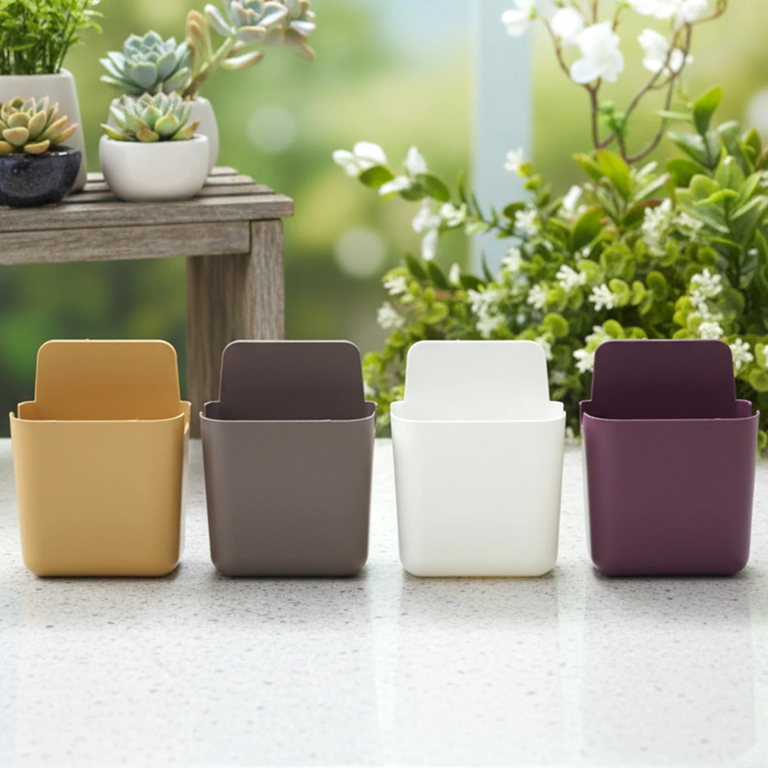 Wall Mounted Mobile Holder – 4 Pack Plastic Organizer | Gambit - Image 2