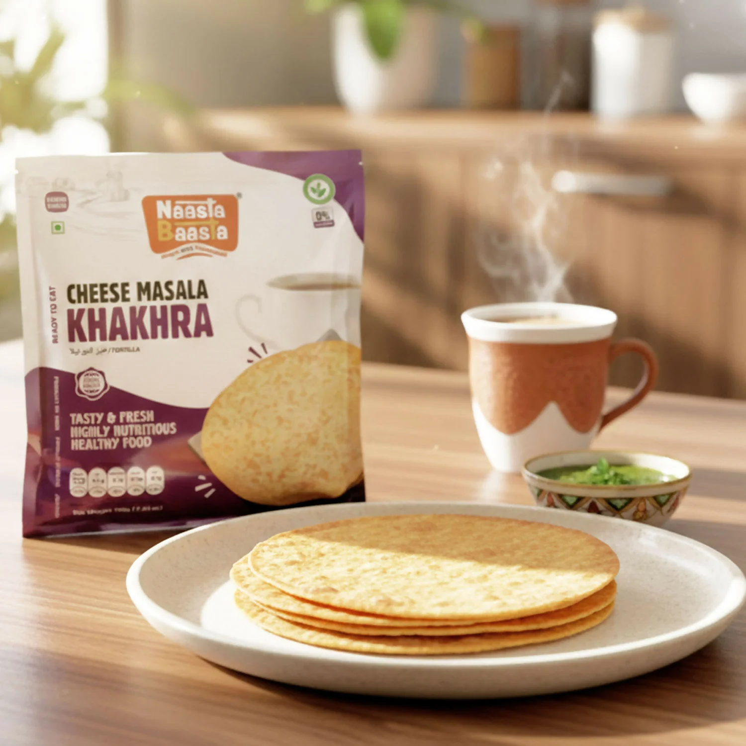 Naasta Baasta Cheese Masala Khakhra – Crispy cheesy snack for anytime