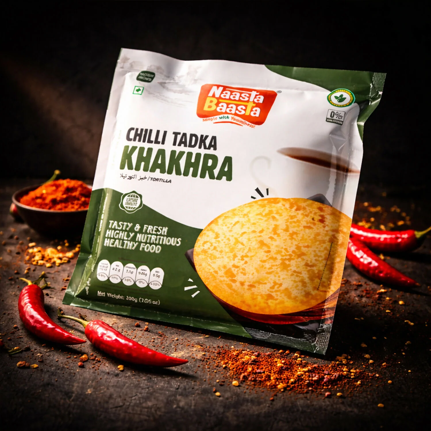 Naasta Baasta Chilli Tadka Khakhra – Spicy & Nutritious Snack for Crispy Munching - Image 4