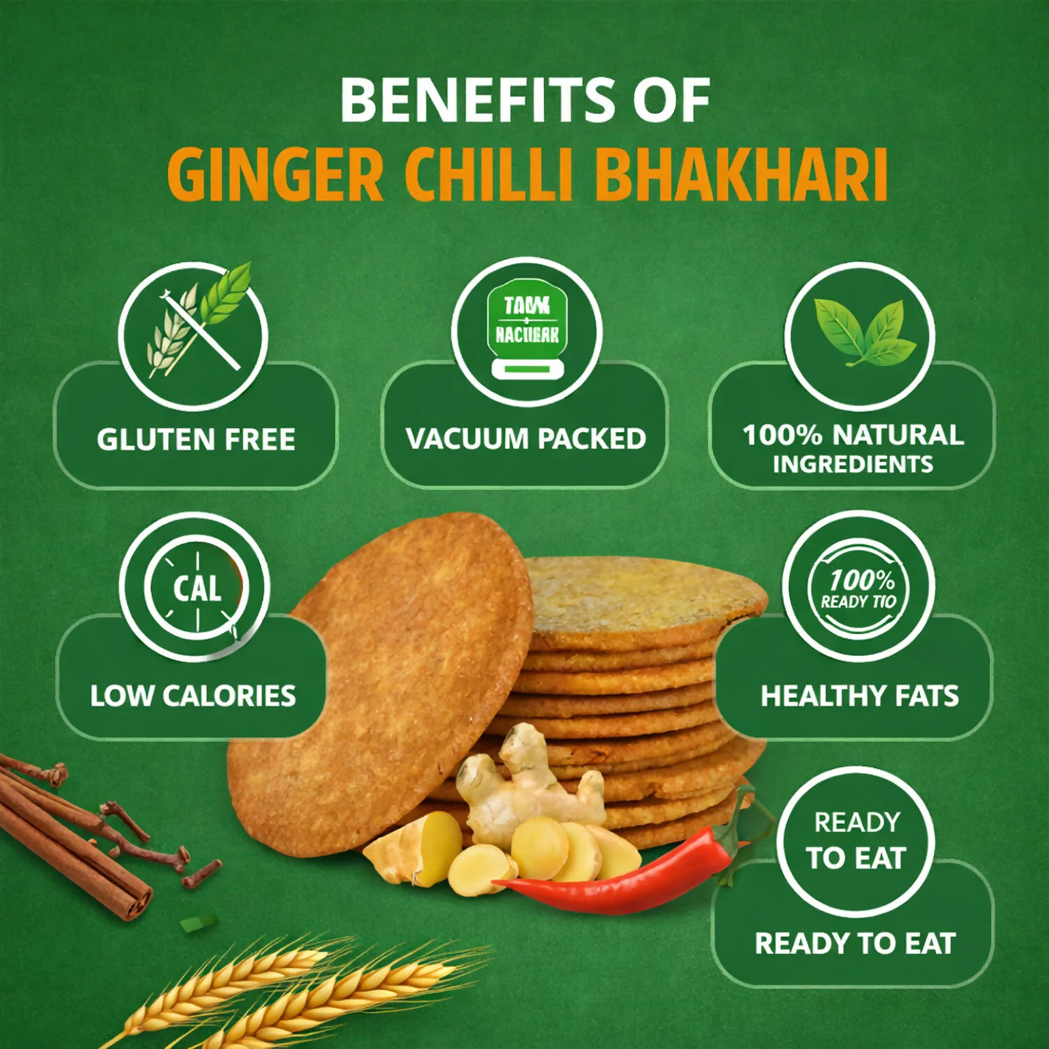 Naasta Baasta Ginger Chilli Bhakhari – Spicy & Crispy Snack (200gm) - Image 4
