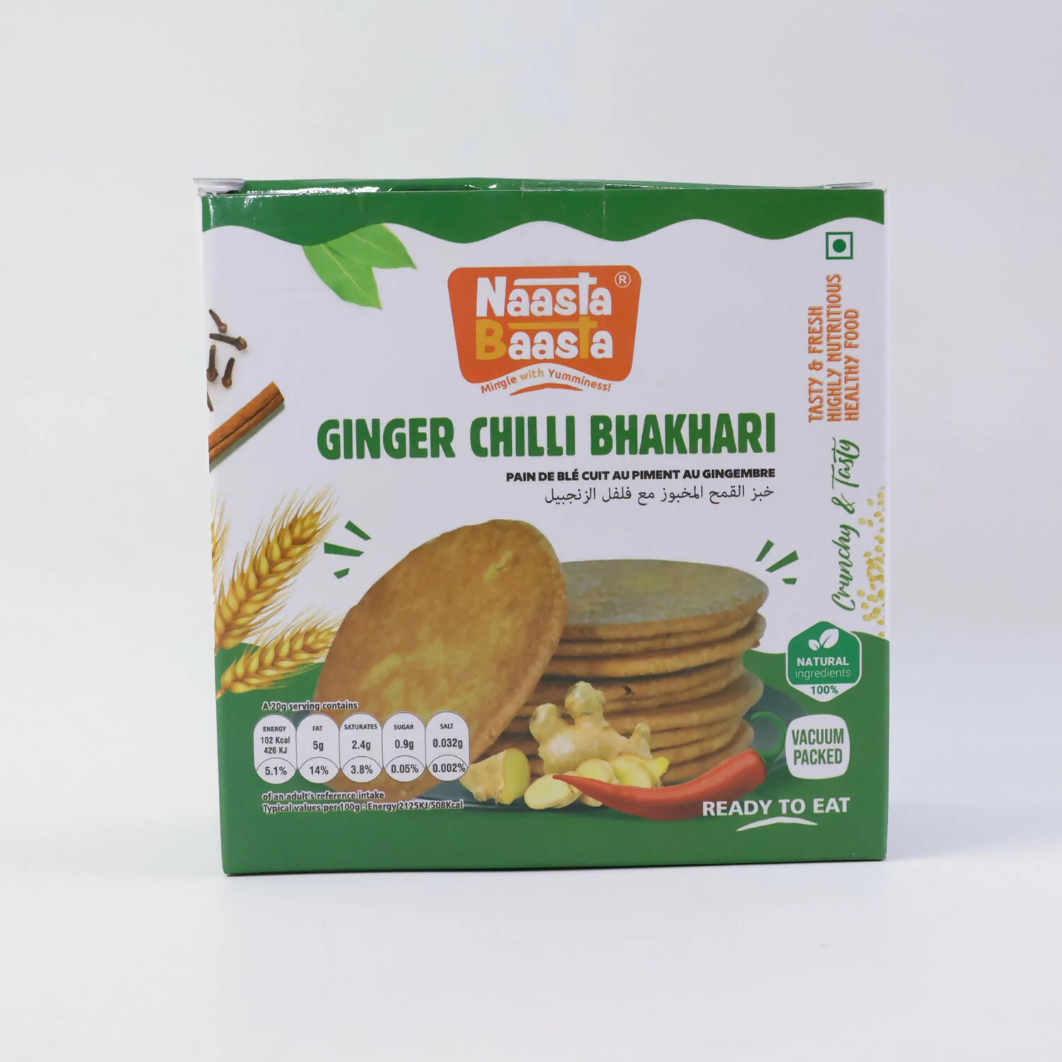 Naasta Baasta Ginger Chilli Bhakhari – Spicy & Crispy Snack (200gm) - Image 5