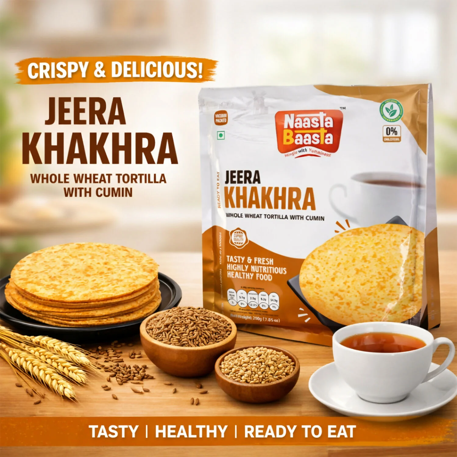 Jeera Khakhra – Whole Wheat Snack with Cumin for Healthy Bites